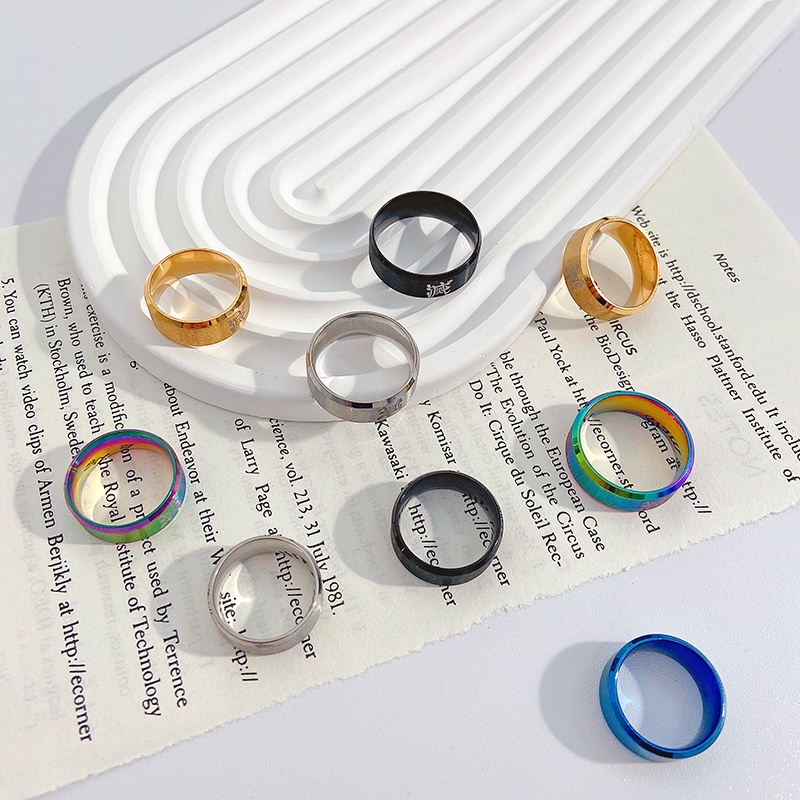 Nhẫn Nam Bằng Thép Không Gỉ Thiết Kế Đơn Giản Sáng Tạo