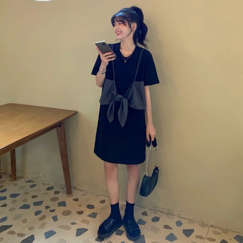 Đầm Thun Giả Hai Lớp Dáng Rộng Thời Trang Mùa Hè