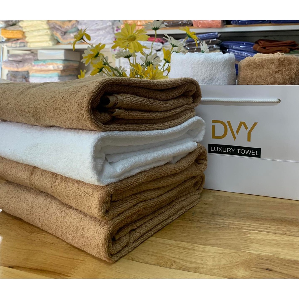 Khăn Tắm 70x140cm - 100% Cotton, Dày Dặn, Mềm Mại, Thấm Hút Tốt - Màu Trắng