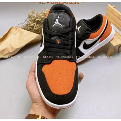 Giày Thể Thao Nam Nữ Jordan JD1 Low Cam Đen Cổ Thấp | BigBuy360 - bigbuy360.vn