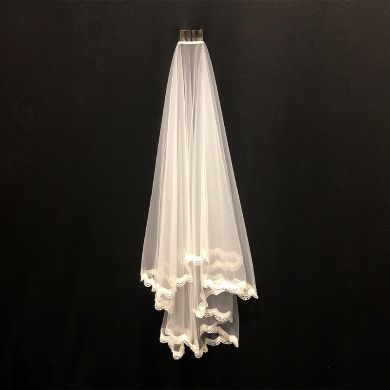 Mạng Che Mặt Phối Ren Hai Lớp Cho Cô Dâu