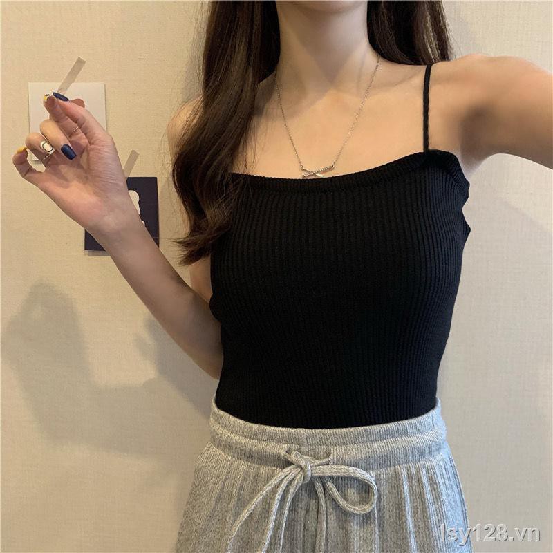 áo croptop✖❍[Single / Two Pieces] Phiên bản mùa hè của Hàn Quốc chiếc áo yếm nữ nhỏ màu camisole mỏng manh phụ ngắn đáy trễ