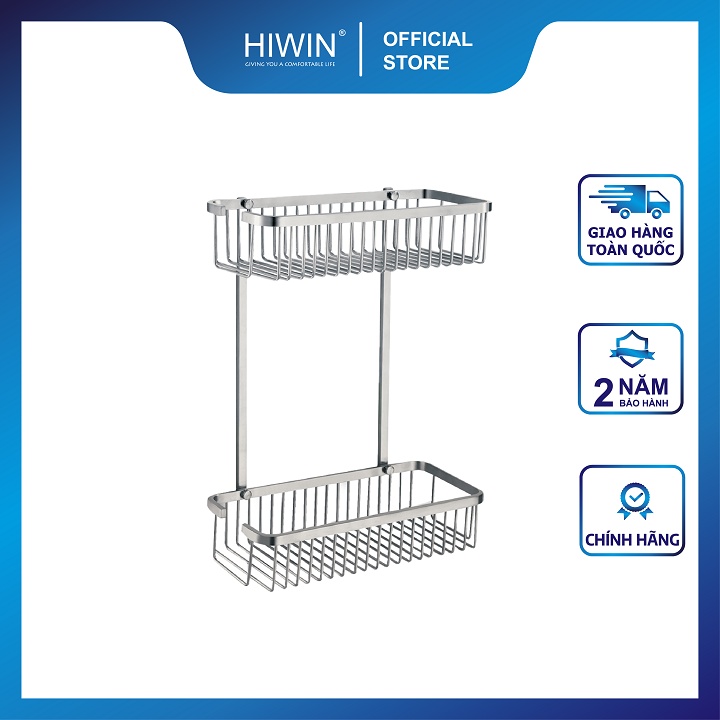 Kệ inox nhà tắm 2 tầng chữ nhật tiện lợi inox 304 cao cấp kích thước 265*125*340mm HIWIN Y-207