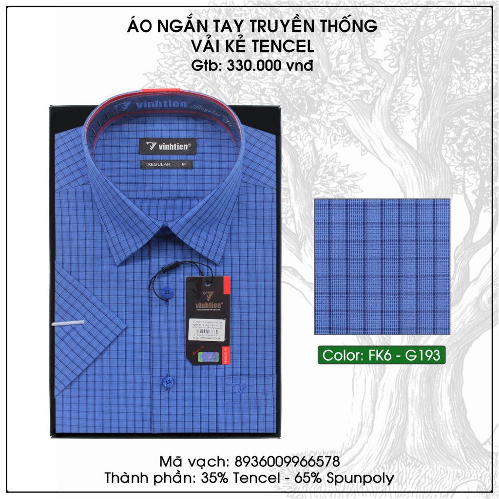 Áo Sơ Mi Ngắn Tay Dáng Regular Vĩnh Tiến G193