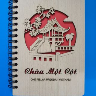 Sổ lưu niệm gỗ khắc laser (16cm x 11cm)