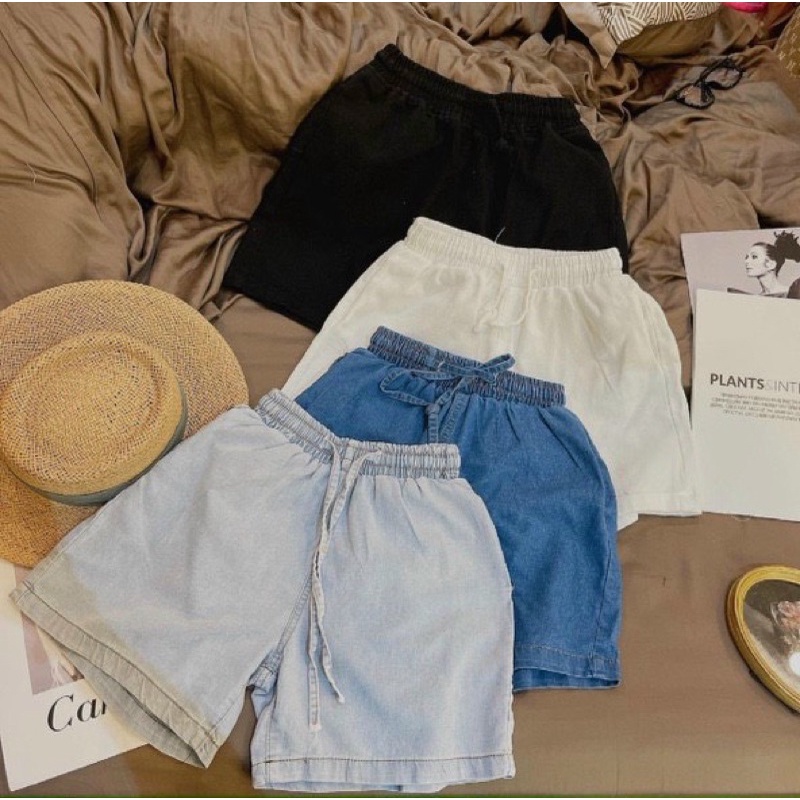 quần short bò giấy 4M cho nữ