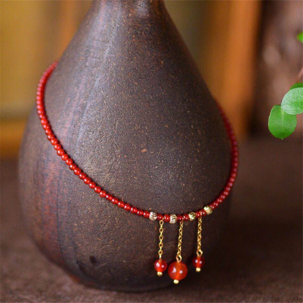 Lắc Chân Đính Đá Mã Não Đỏ Tự Nhiên Thời Trang | BigBuy360 - bigbuy360.vn