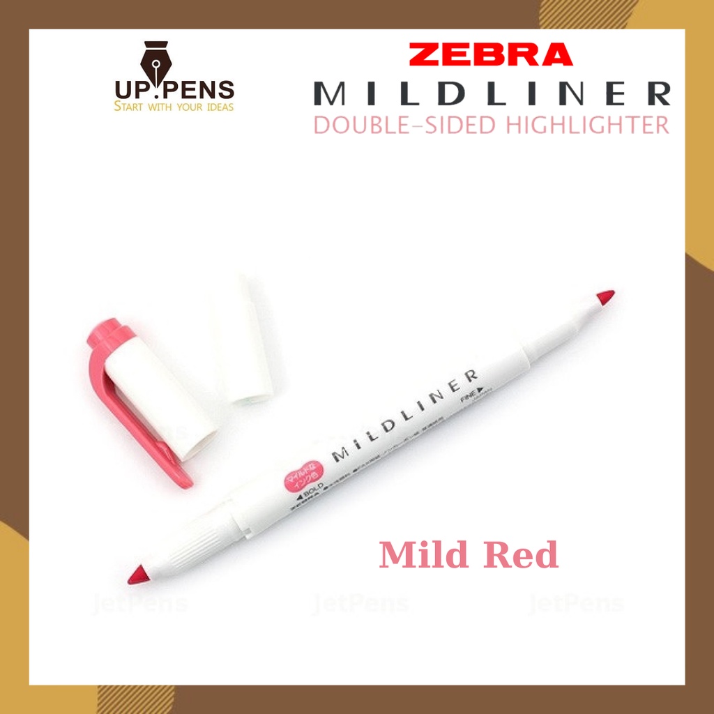 Bút đánh dấu hai đầu Zebra Mildliner Double-Sided Highlighter – Fine/Bold – Màu đỏ (Mild Red)