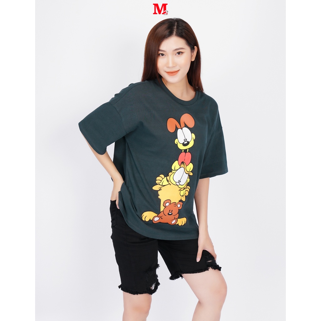 Áo thun Unisex cộc tay Garfied xếp hình K0030493 Thời trang M2