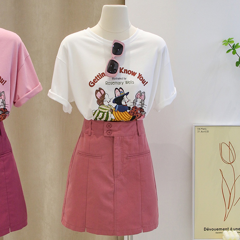 NRVP Áo thun cotton tay ngắn cổ tròn phong cách Hàn Quốc thời trang mùa hè dành cho nữ