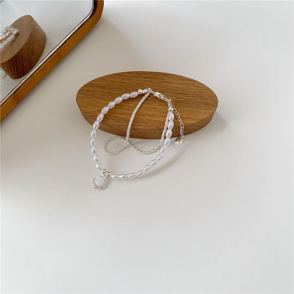 Vòng Tay Mặt Hình Mặt Trăng Bằng Đồng Dễ Thương Cho Nữ