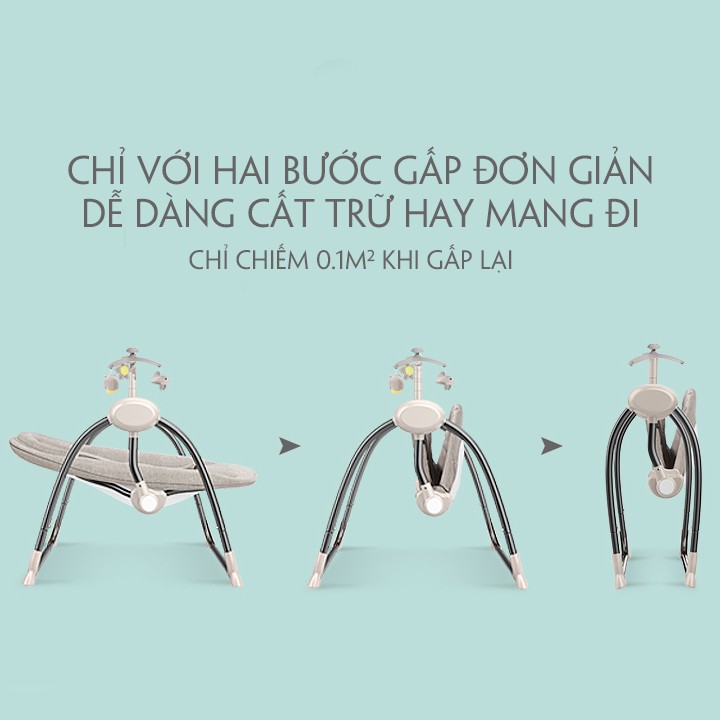 Nôi Rung Đa Năng Điều Khiển Từ Xa [Tặng: Màn, Cây Treo Thú Bông, Gối chống trào ngược.