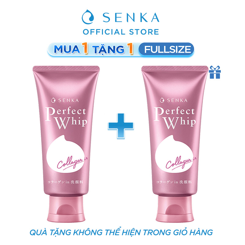 [B1G1] Sữa rửa mặt tạo bọt bổ sung Collagen Senka Perfect Whip Collagen In 120g