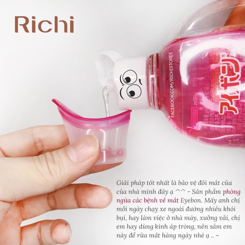 [CHUẨN BILL NHẬT] Nước rửa mắt Eyebon hồng - xanh đậm - cam - xanh mint - cam đen 500ml