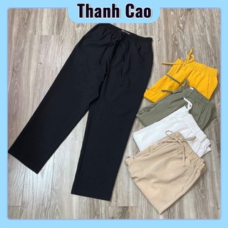 Quần đũi nữ cạp chun - quần baggy đũi lưng thun chất đũi nhẹ mát