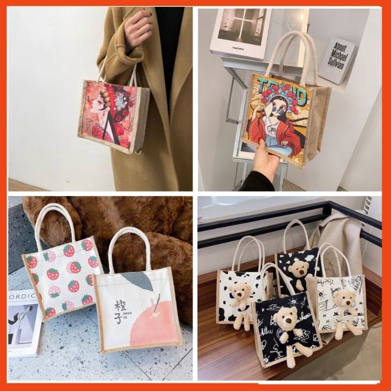 Túi cói mini đi biển nữ đẹp thời trang cá tính dễ thương cute phong Vintage