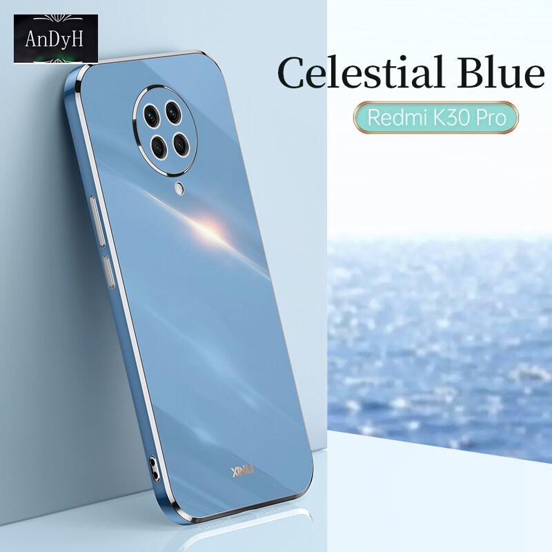 Ốp điện thoại viền thẳng sang trọng bảo vệ camera cho Xiaomi Redmi K30 Pro