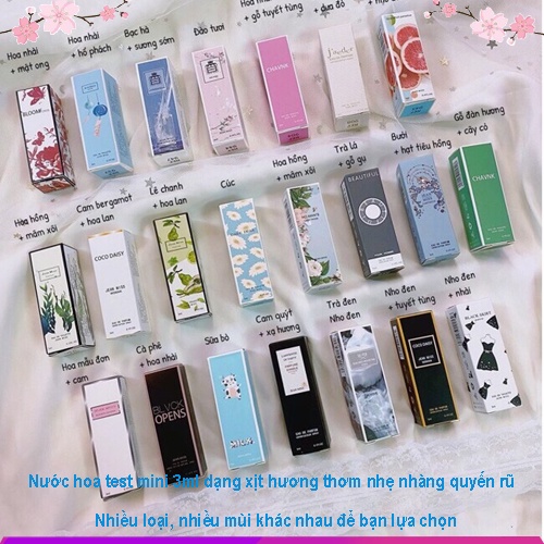 3 Lọ Nước Hoa Test Mini 3ml Dạng Xịt Hương Thơm Nhẹ Nhàng Quyến Rũ