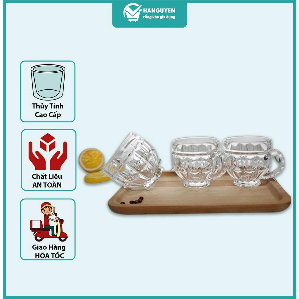 Bộ 6 cốc thủy tinh có quai (LOẠI CÓ QUAI)