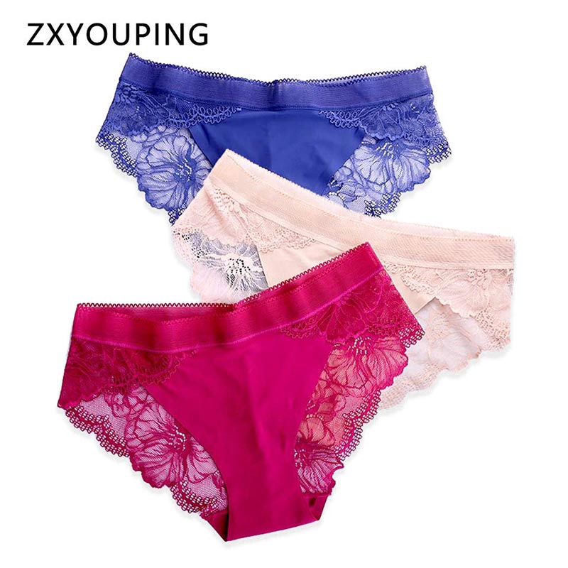 Quần lót lụa lạnh xuyên thấu mềm mại giấu đường may gợi cảm lưng vừa cho nữ size S-XL