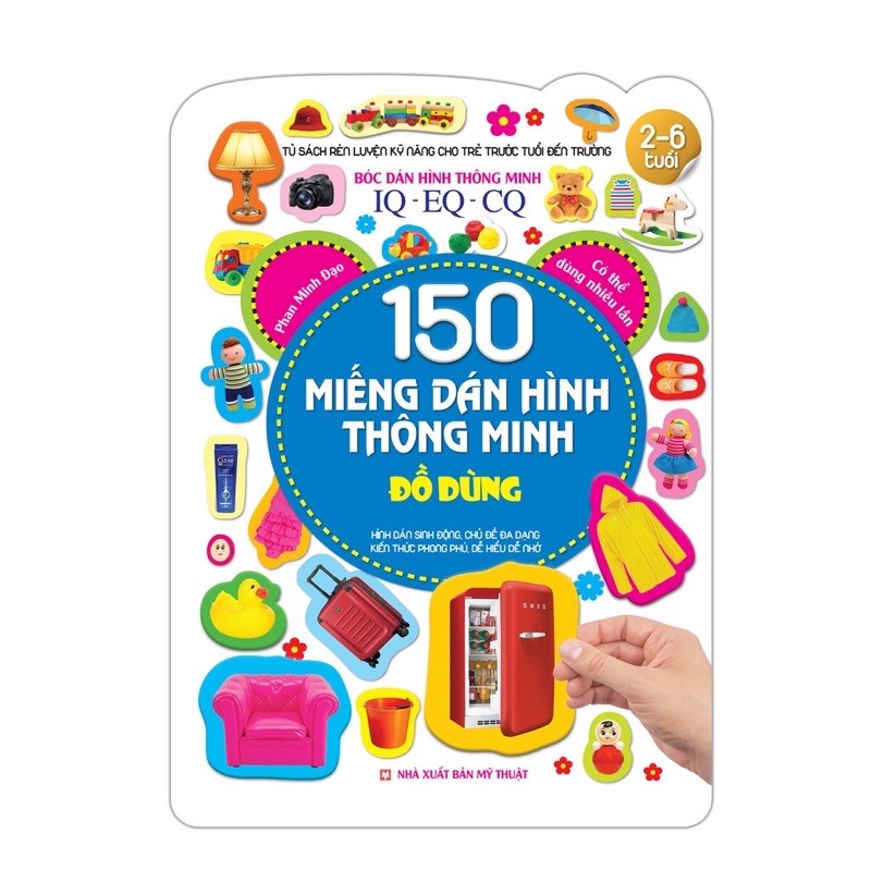 Sách - Bóc dán hình thông minh IQ-EQ-CQ 150 miếng dán hình thông minh - Đồ dùng