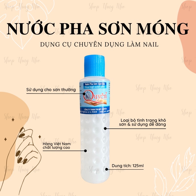 Nước pha sơn móng tay Quyên dành cho sơn thường - 125ml