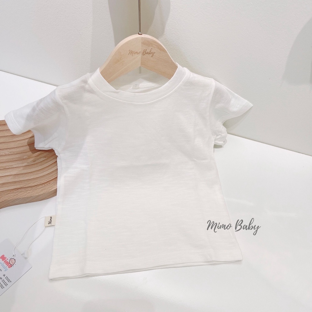 Áo cotton cộc tay màu trắng trơn mùa hè cho bé QA28 Mimo Baby