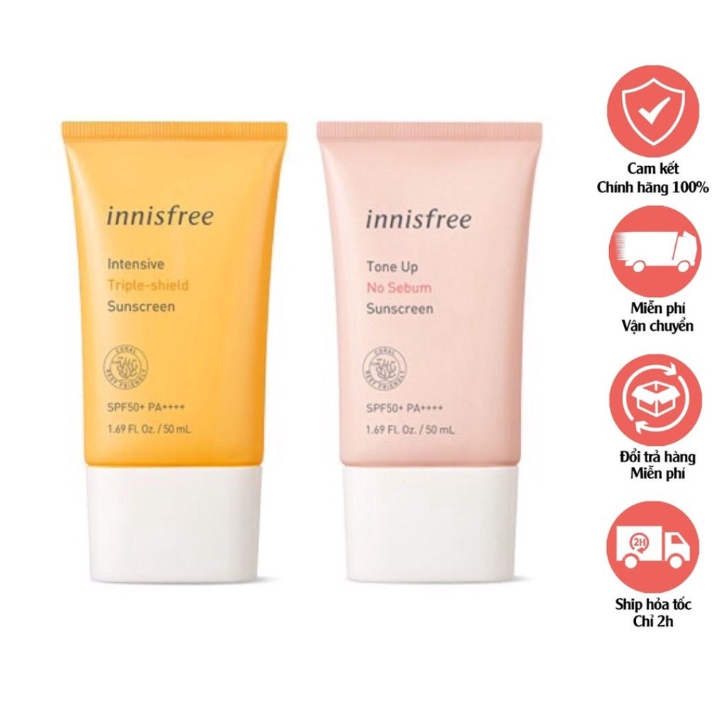 Kem chống nắng innisfree tone up chính hãng dành cho da dầu và da nhạy cảm nâng tông da, kiềm dầu, che phủ lỗ chân lông