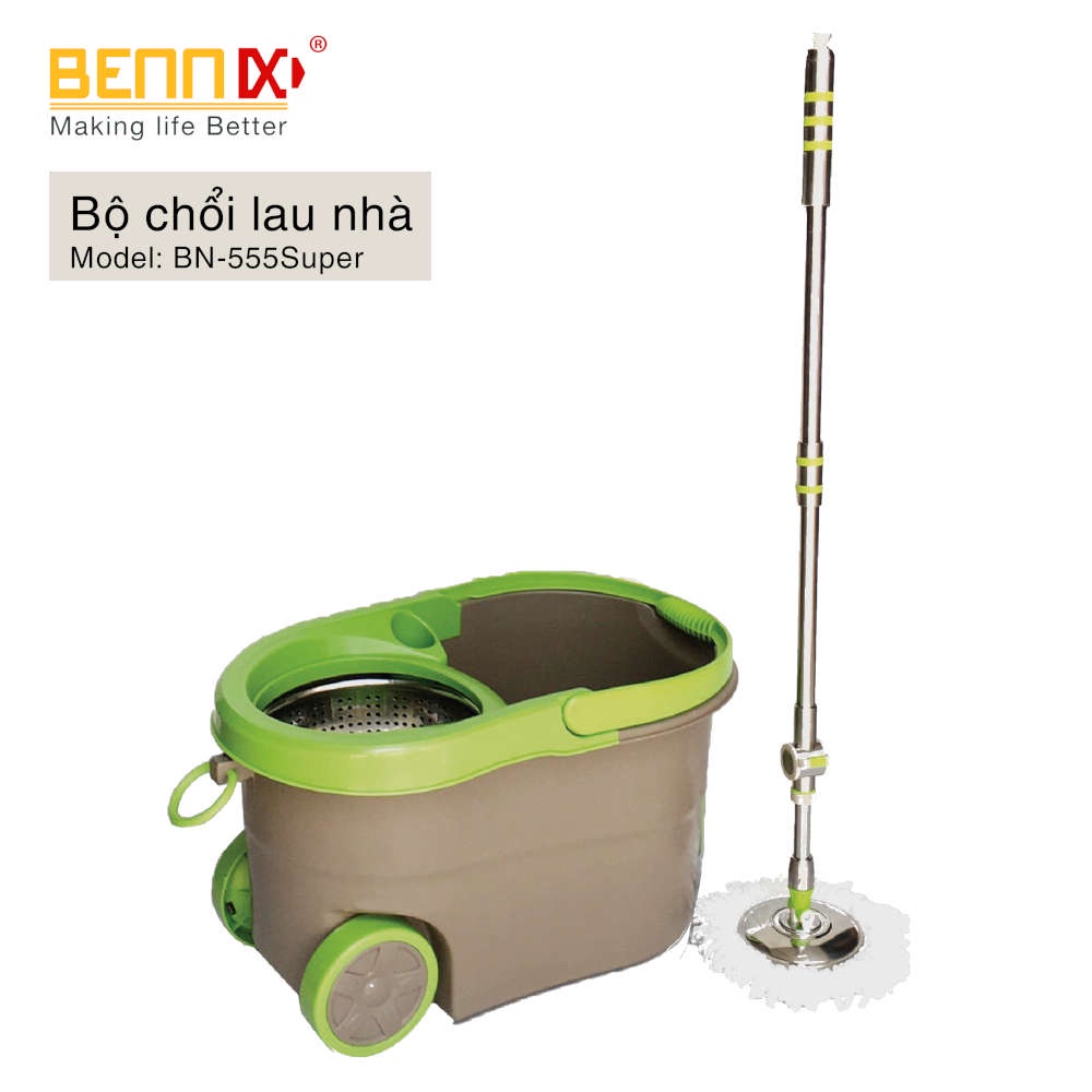 Bộ cây lau nhà Inox nhập khẩu cao cấp Bennix Thái Lan BN-555SUPER bảo hành 12 tháng