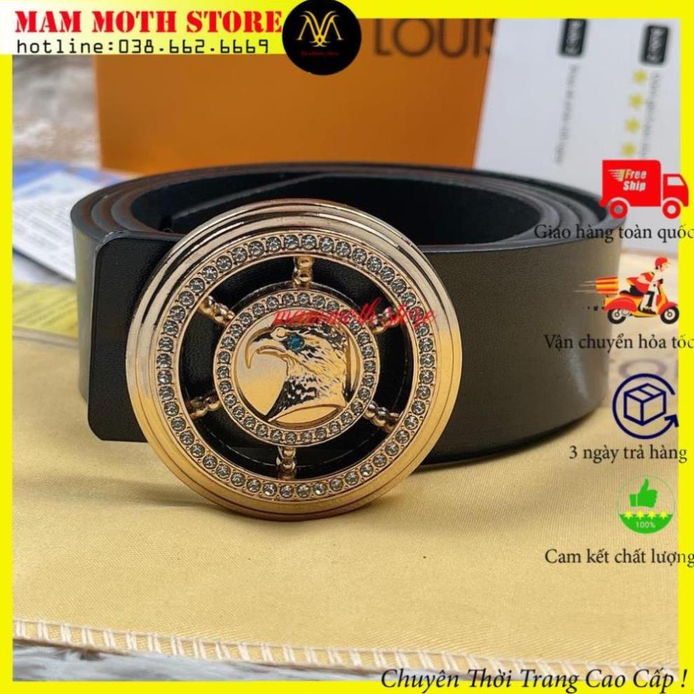 Dây lưng nam, dây nịt mặt quạ đính đá cao cấp, dây thắt lưng da bò nguyên tấm T39 shop MamMoth Store ! Đẹp