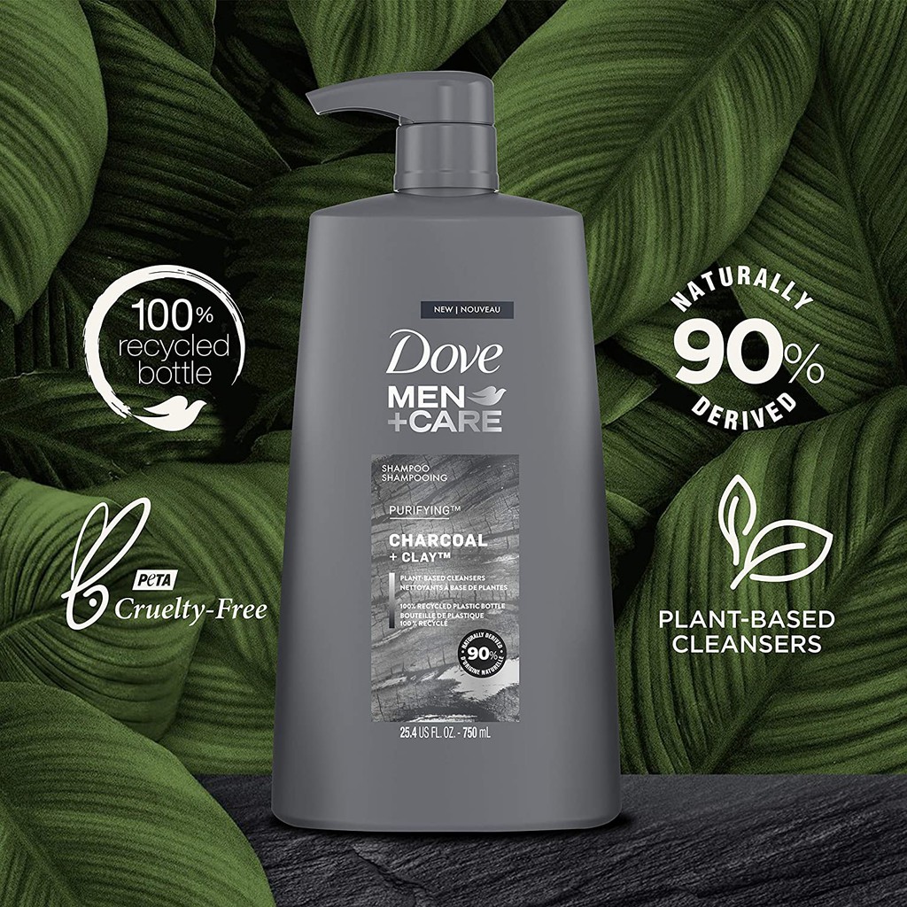 Dầu gội than hoạt tính nam Dove Men+Care Shampoo Charcoal 750ml (Mỹ)