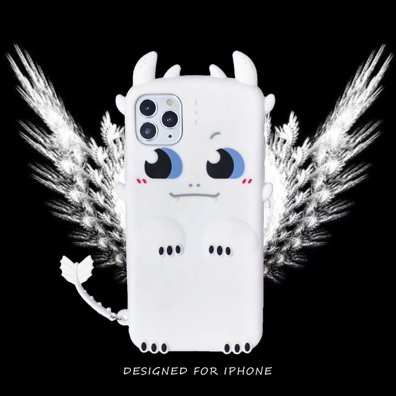 Dragon Ốp điện thoại silicon mềm thiết kế hình chú rồng răng sún dễ thương cho Apple iPhone 11 Pro X Xs Max 6S 6 7 8 Plus XR 12 pro max