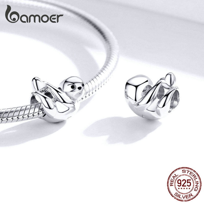 Mặt trang sức Bamoer BSC109 bằng bạc 925 họa tiết chứ lười xinh xắn