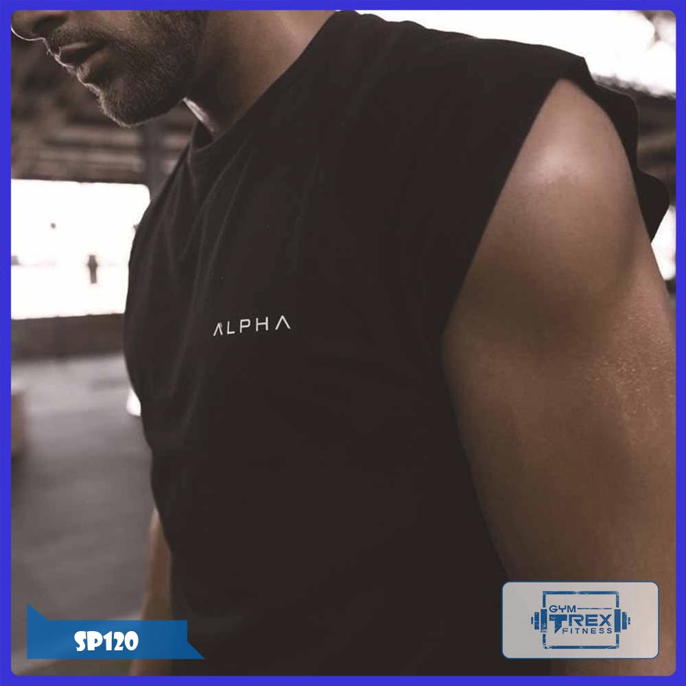 Áo tanktop tập gym ALPHA SP120, Áo ba lỗ gym thun cotton - Gym Trex