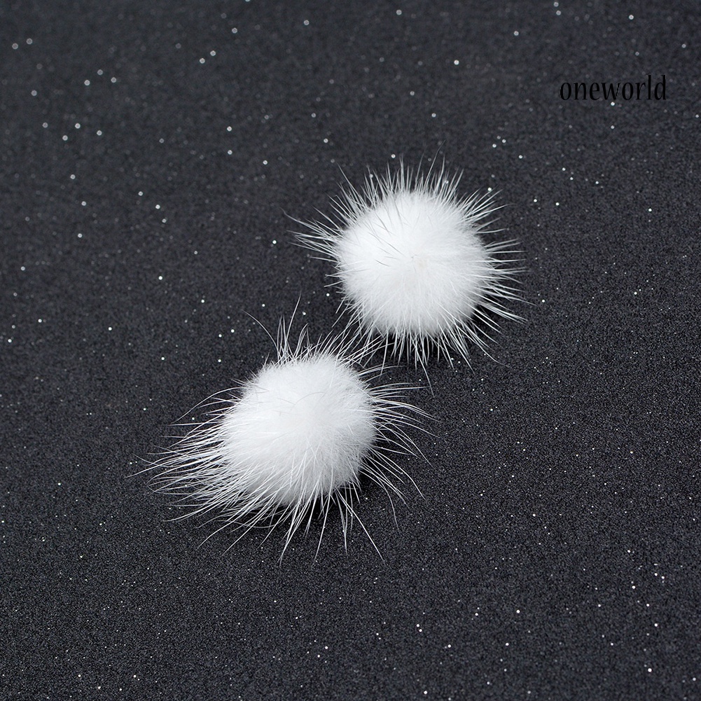 Khuyên Tai Gắn Trang Trí Quả Cầu Lông Xù Thời Trang Dành Cho Nữ