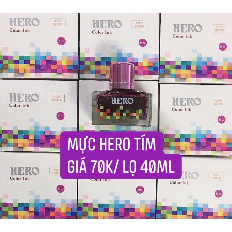 Mực Hero Cao Cấp - Mực Nhanh Khô (Màu Tím Hồng)