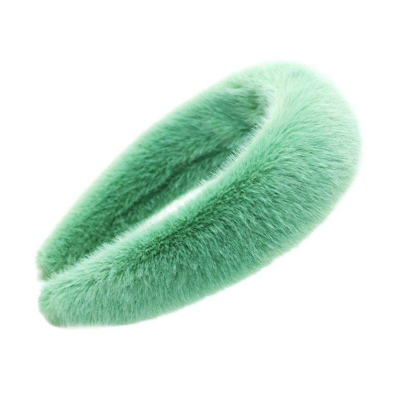 Băng Đô Vải Lông Xù Dày Dặn Màu Sắc Kẹo Ngọt Phong Cách Vintage Dành Cho Nữ