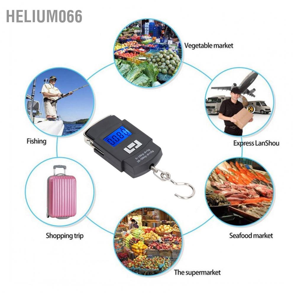 Cân Điện Tử Cân Treo Cầm Tay mini cân cá/ hành lý 50kg Helium066