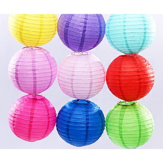 [NHÀ CỦA ANG] Lồng đèn tròn giấy màu đỏ size 25cm