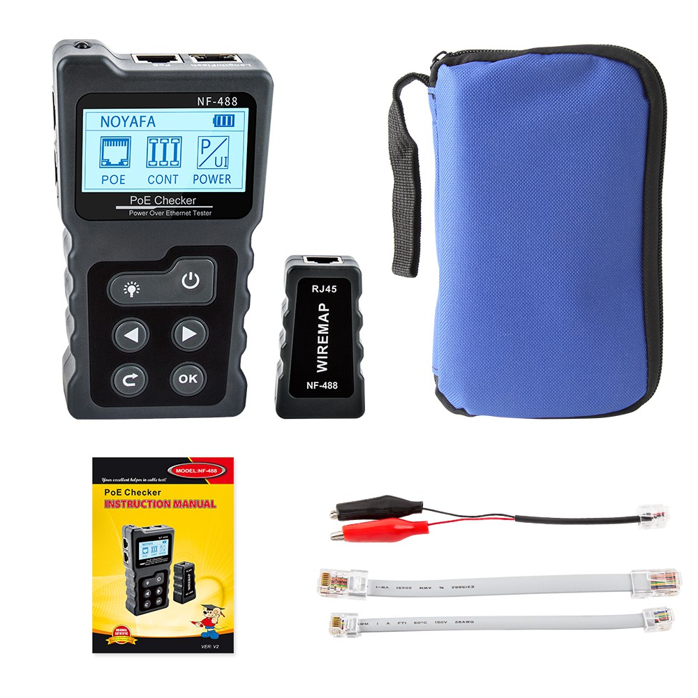 Noyafa intelligent network cable tester lan cable tracker multi-function for poe tester cable kiểm tra liên tục nguồn dc và switch loop-back detector