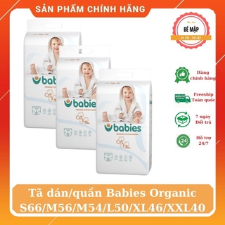 (Mua 2 tặng đồng hồ tinh dầu đuổi muỗi) Bỉm quần/dán Babies Organic size S66/M56/M54/L50/XL46/XXL40