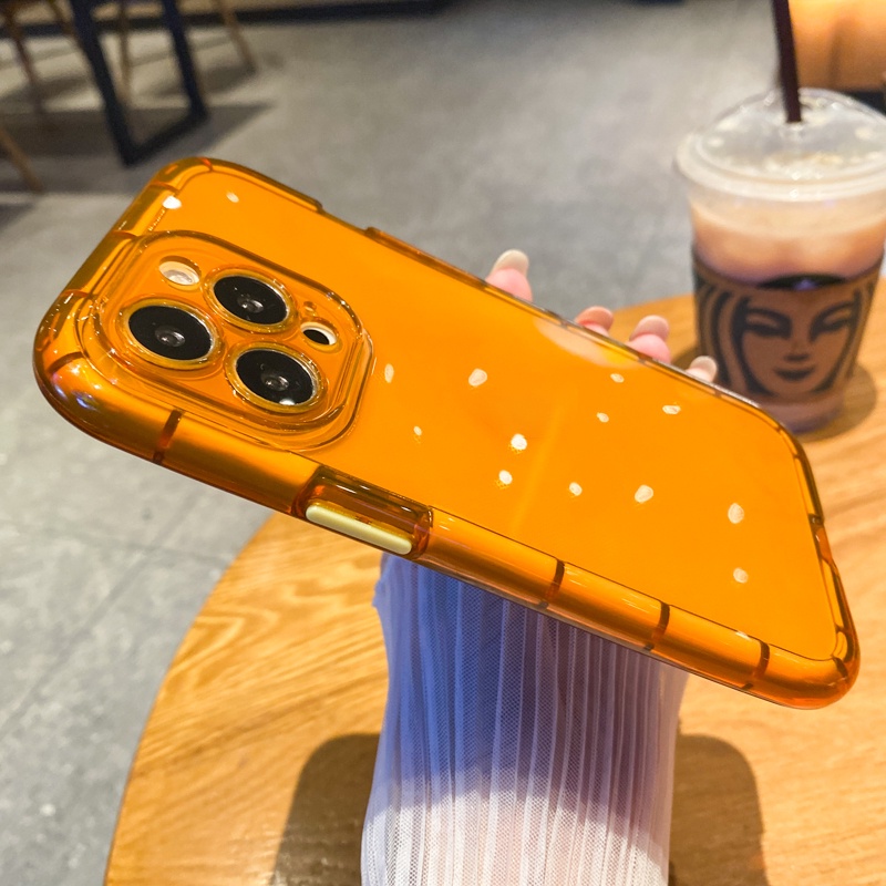 Ốp Điện Thoại Mềm Trong Suốt Dày Dặn Chống Sốc Màu Kẹo Cho iPhone 11 12 13 Pro Max ip11