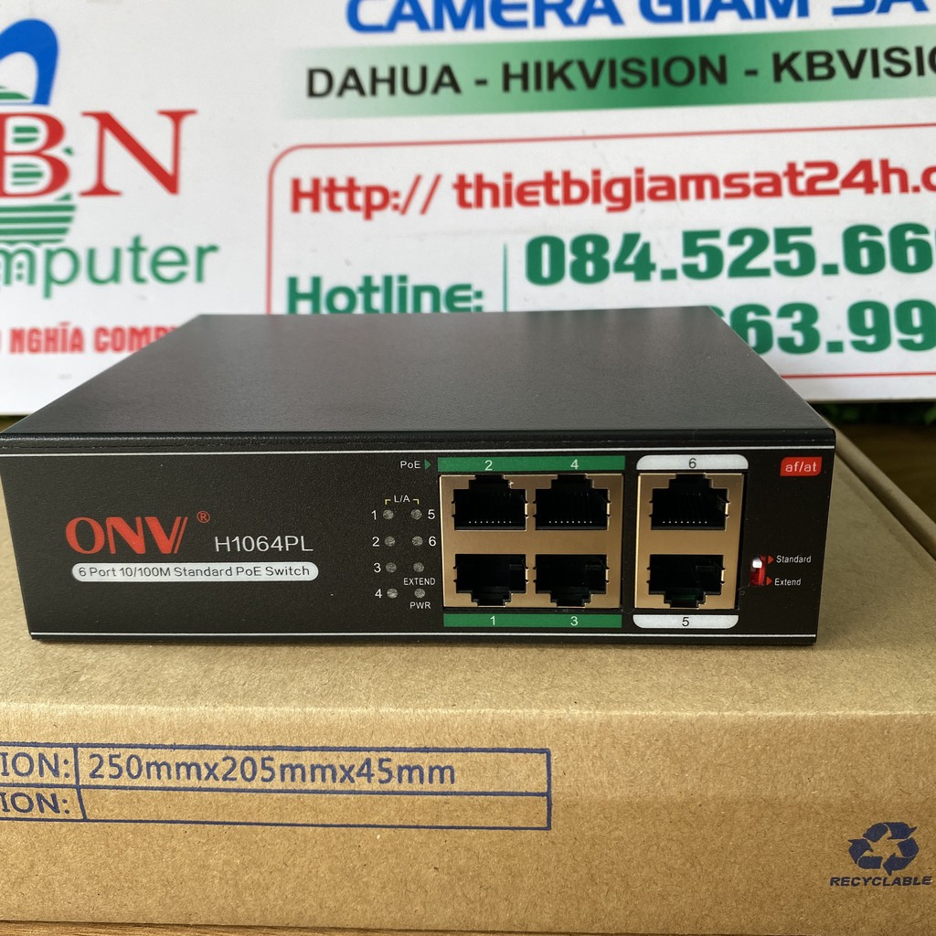 [Mã 159ELSALE hoàn 7% đơn 300K] Switch 4 - 8 POE ONV H1108PLS (Switch POE 4 cổng- 8 cổng )