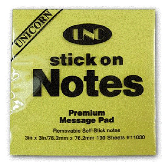 Giấy note ghi chú vàng 3x2", 3x3", 3x4", 3x5"