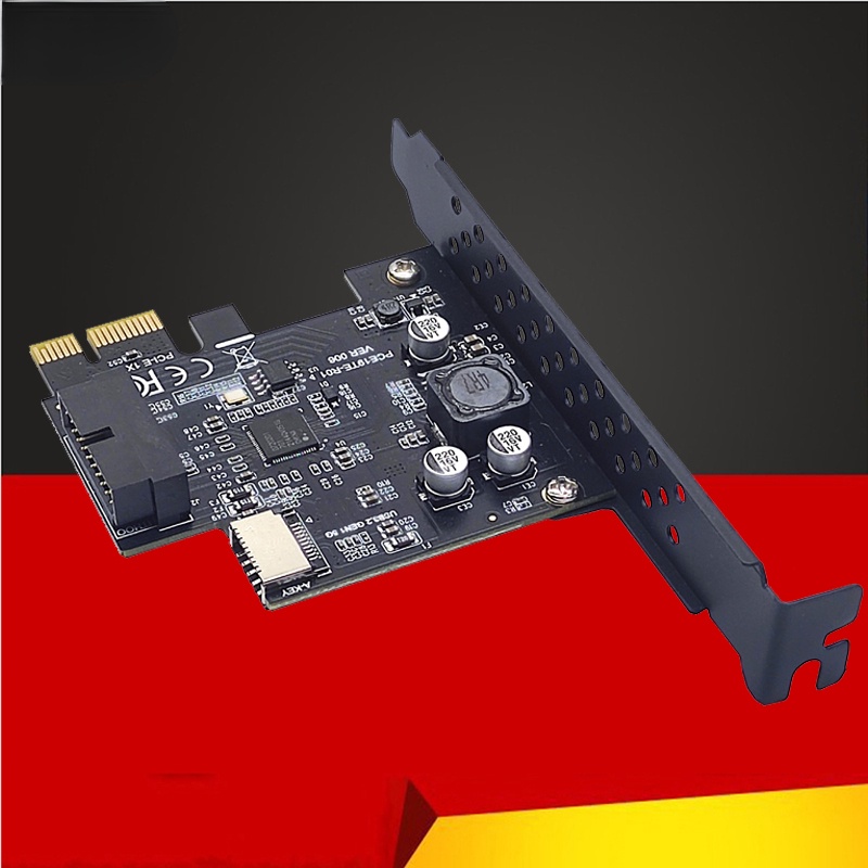 Mới Card Mở Rộng PCIe 2.0 X1 USB 3.2 Gen1 19Pin + Type-C USB3.2 5Gbps Thẻ