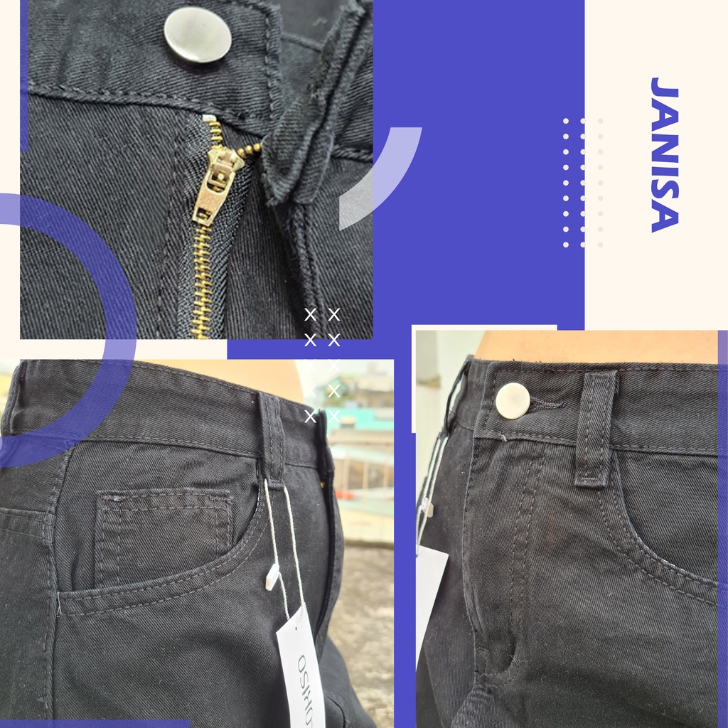 Chân váy Jean ngắn chữ A Ulzzang lưng cao trắng đen JANISA CV25 | BigBuy360 - bigbuy360.vn