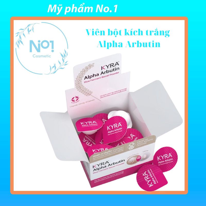 Lẻ viên Bột trắng da KYRA Alpha Aburtin Rice Ferment Boost Powder Thái Lan