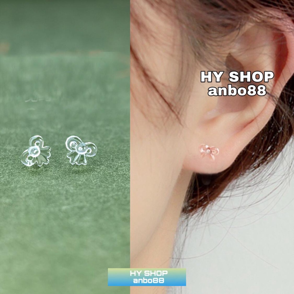 Khuyên tai nhựa sinh học thanh xỏ mỏng giúp lỗ xỏ nhanh lành Unisex nam nữ