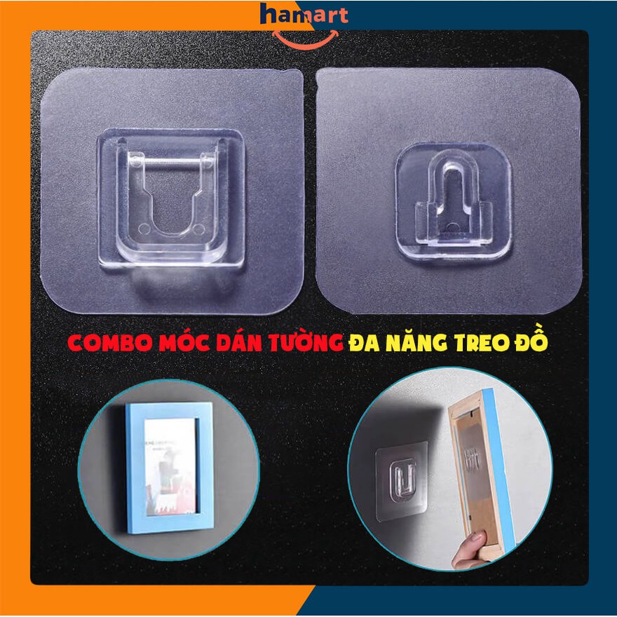 [BẢN LỚN 7x7cm] 2 Miếng Dán Tường Treo Đồ Đa Năng Dạng Gài Miếng Dán Kệ Nhà Tắm Siêu Bám Dính Chắc Chắn