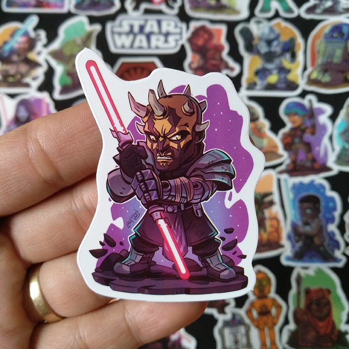 Bộ Sticker dán cao cấp chủ đề NHÂN VẬT TRONG STAR WARS - Dùng dán Xe, dán mũ bảo hiểm, dán Laptop...